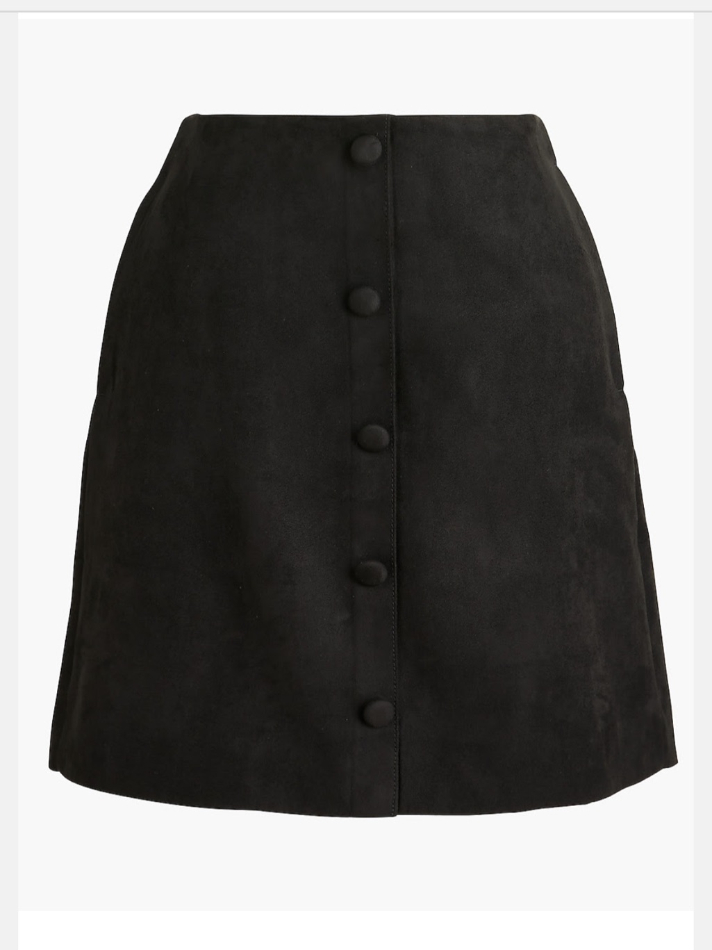 J. Crew Black Button-Front A-Line Skirt